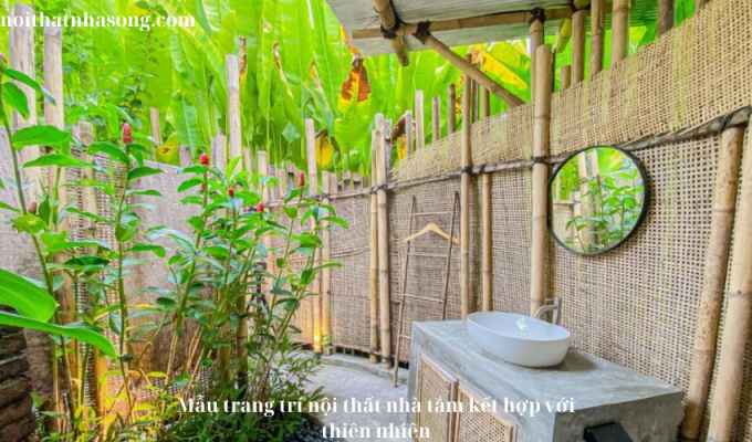 Mẫu trang trí nội thất nhà tắm kết hợp với thiên nhiên